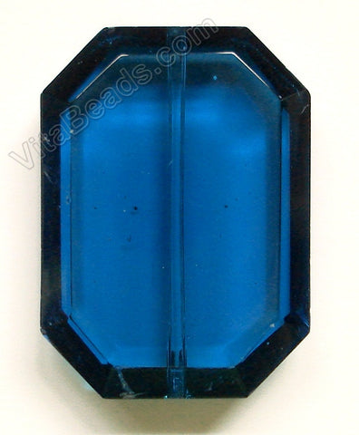 Faceted Pendant - Rectangle London Blue Crystal