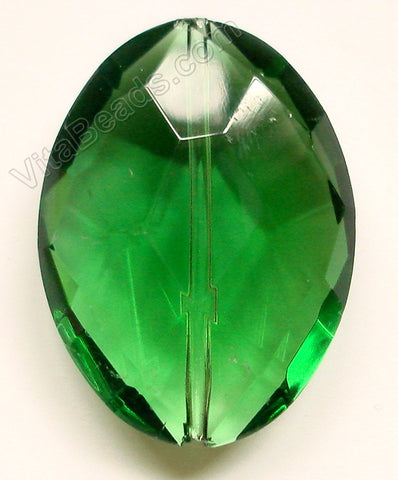 Green Crystal - Faceted Oval Pendant