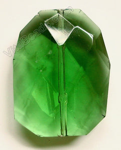 Faceted Big Nugget Pendant - Green Crystal - imperfect