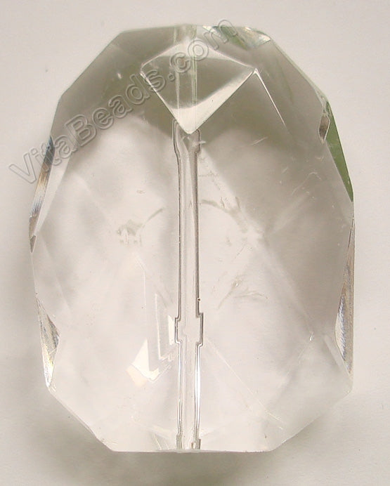 Faceted Big Nugget Pendant - Clear Crystal - imperfect