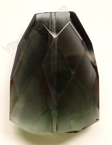 Faceted Triangle Nugget Pendant - Smoky Crystal - imperfect