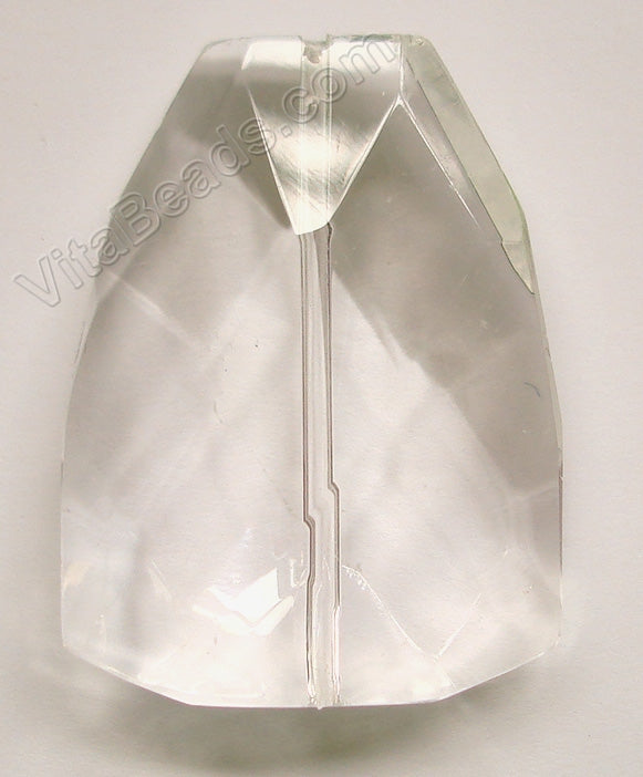 Faceted Triangle Nugget Pendant - Clear Crystal - imperfect