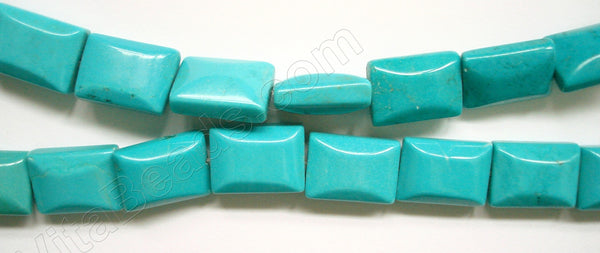 Stablelized Dark Turquoise - Double Edge Puff Rectangle  16"