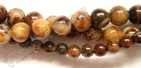 Conglomarite Jasper (Dark)  -  Smooth Round Beads  16"     4 mm