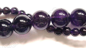 Amethyst AA  -  Smooth Round Beads 16"
