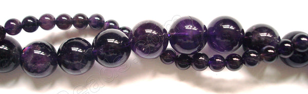 Amethyst AA  -  Smooth Round Beads 16"