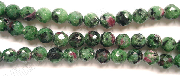 Roby Zoisite  -  128 Cut Faceted Round  16"