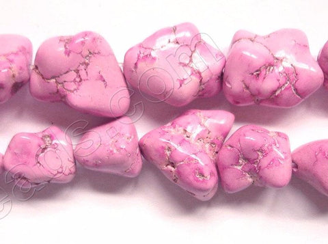 Pink Stablelized Turquoise - Free Form Nuggets  16"