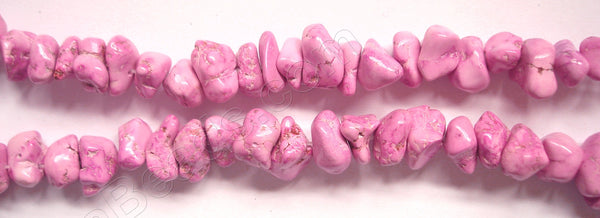 Pink Stablelized Turquoise - Chip Nuggets  16"