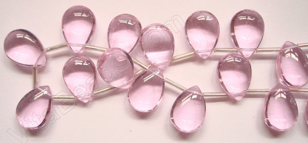 Pink Crystal  -  Smooth Flat Briolette  16"