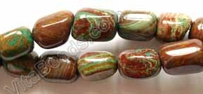 Green Stripe Jasper  -  Square Nuggets 16"