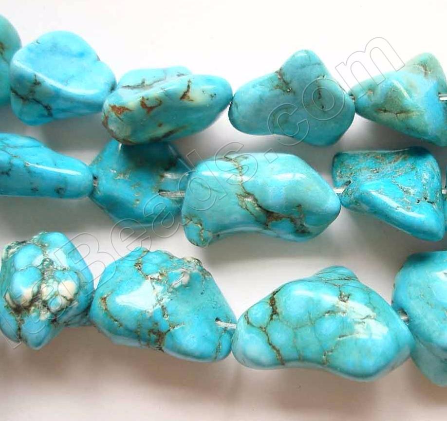 Stablelized Blue Turquoise - Free Form Nuggets  16"