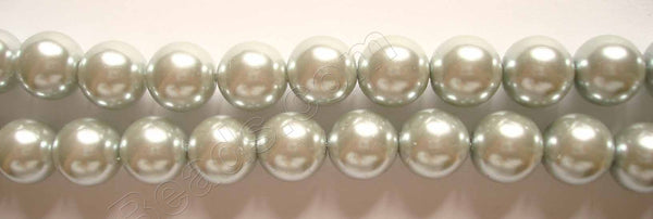 Glass Pearl   -  10  Grey  -  Smooth Round  16"