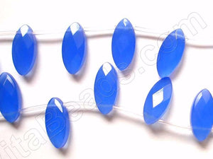 Faceted Marquise  -  027 Dark Blue Chalcedony  16"