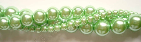 Glass Pearl   -  02 Light Olive Green  -  Smooth Round  16"