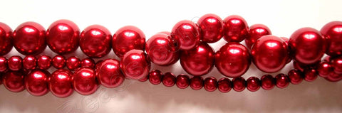 Glass Pearl   -  11  Dark Red  -  Smooth Round  16"