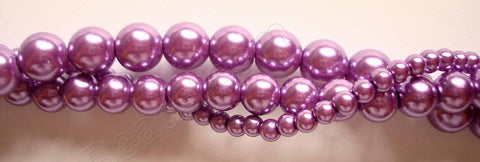 Glass Pearl   -  14  Dark Violet  -  Smooth Round  16"