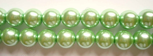 Glass Pearl   -   02 Light Olive Green  -  Smooth Round  16"