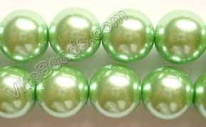 Glass Pearl   -   02 Light Olive Green  -  Smooth Round  16"