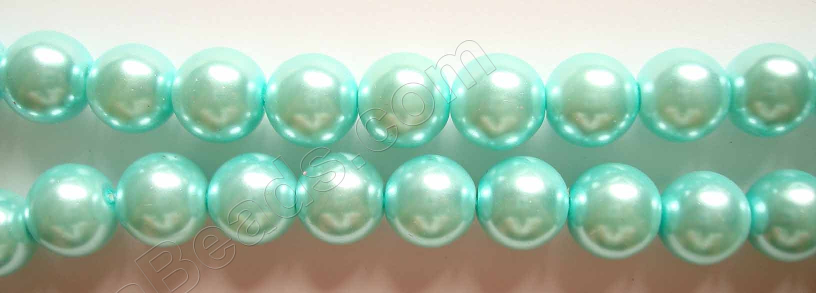 Glass Pearl   -  09 Light Amazonite Green  -  Smooth Round  16"