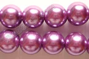 Glass Pearl   -  14  Dark Violet  -  Smooth Round  16"