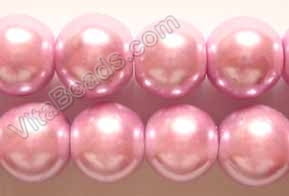 Glass Pearl   -  15  Light Violet  -  Smooth Round  16"  14mm