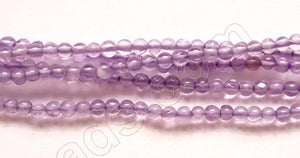 Brazil Amethyst AA -  Small Smooth Round  14"    2mm