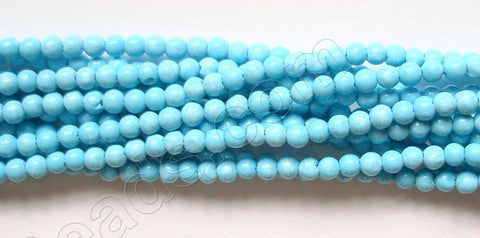 Blue Turquoise (Synthetic)  -  2mm Round  14"
