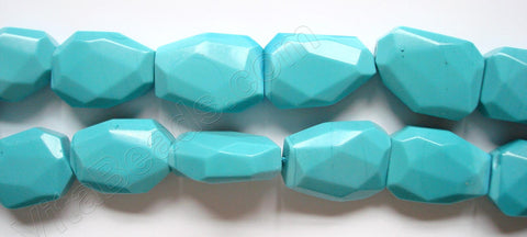 Synthetic Turquoise  -  Irregular Faceted Flat  16"
