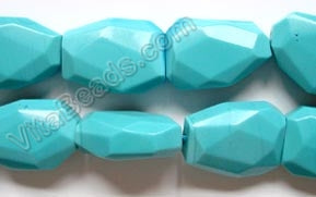 Synthetic Turquoise  -  Irregular Faceted Flat  16"