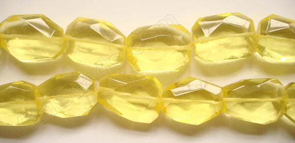 Dark Lemon Crystal Quartz  -  Irregular Faceted Flat  16"