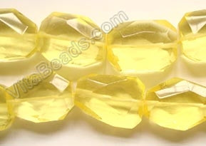 Dark Lemon Crystal Quartz  -  Irregular Faceted Flat  16"