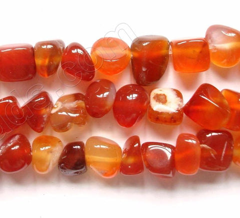 Natural Carnelian  -  Round Chip Nuggets  16"