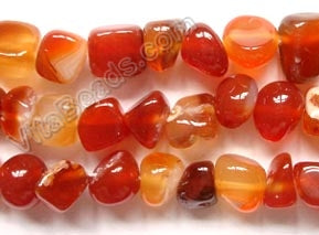 Natural Carnelian  -  Round Chip Nuggets  16"