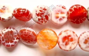 Fire Agate -  Puff Coins  16"