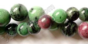 Ruby &. Zosite  -  Smooth Round Beads  16"