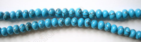 Howlite Turquoise w/ Matrix  -  Smooth Rondels  16"     8 mm