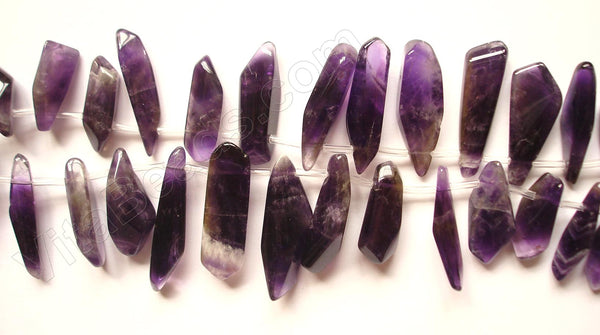 Amethyst   -  Top Drilled Tooth Chip 16"      10 - 25 mm