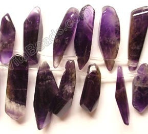 Amethyst   -  Top Drilled Tooth Chip 16"      10 - 25 mm