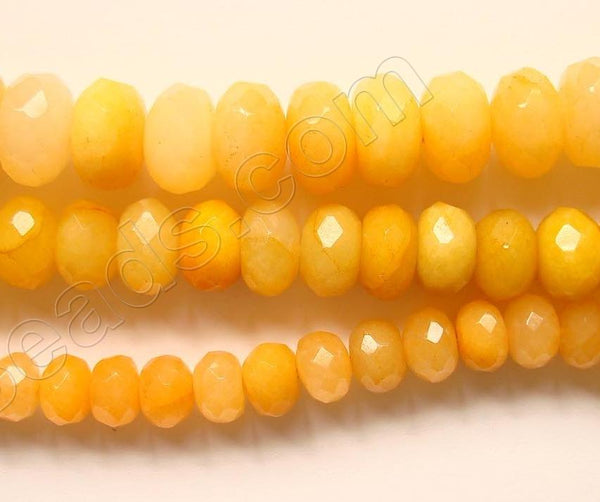 Yellow Jade  -  Faceted Rondel  15"