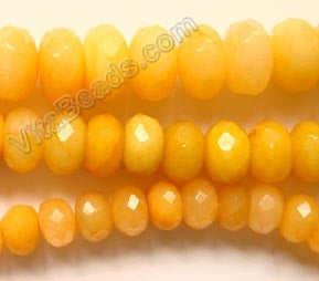 Yellow Jade  -  Faceted Rondel  15"