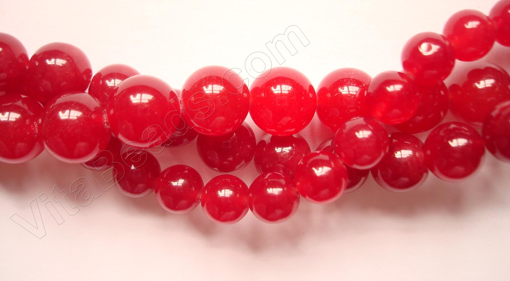 Cherry Jade  -  Smooth Round Beads 16"