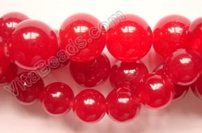 Cherry Jade  -  Smooth Round Beads 16"