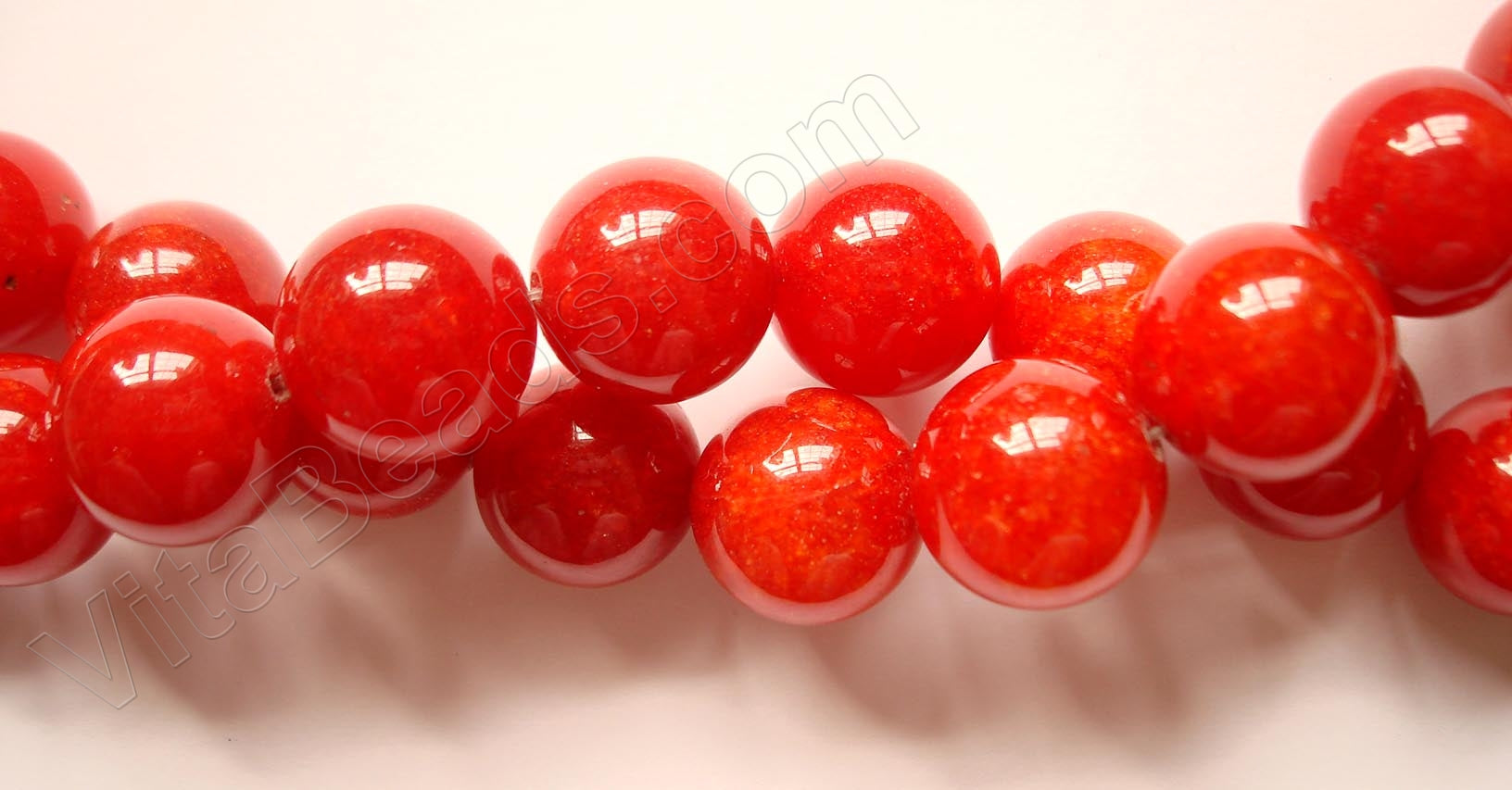 Dyed Jade (Coral Red)  -  Big Smooth Round  16"
