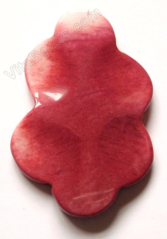 Wave Flower Oval Pendant - Dark Red Agate