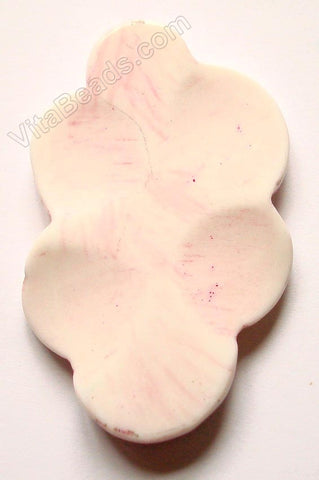 Wave Flower Oval Pendant - Pale Red Agate