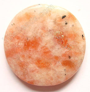 Pendant - Smooth Round Pink Sun Stone