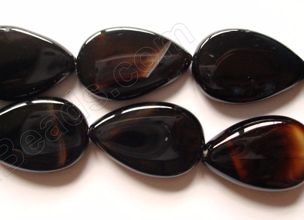 Black Onyx  -  Flat Pears  16"