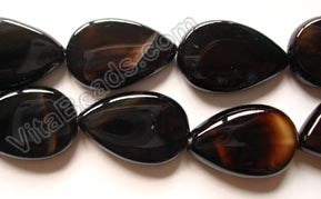 Black Onyx  -  Flat Pears  16"