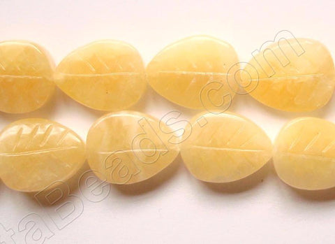 Carved Leaves - Yellow Jade  16"
